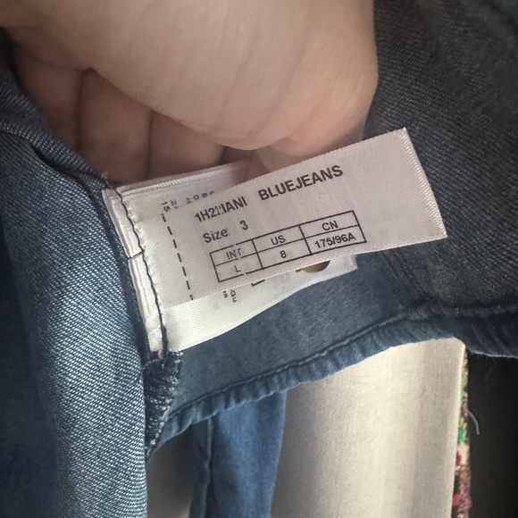 Ba&sh Denim Shirt Ianis Blue Patches Size L US 8 - Picture 7 of 7